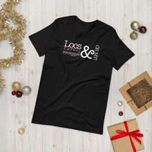 Load image into Gallery viewer, Locs &amp; Curves &amp; Swagger - OH MY! T-Shirt (Pink words)
